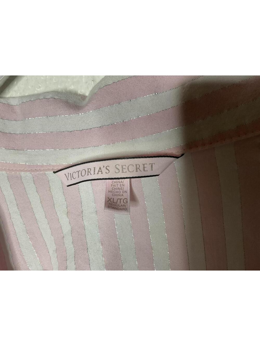 < Victoria’s Secret Pink/White Striped Classic Pajama Top > - Picture 2 of 4